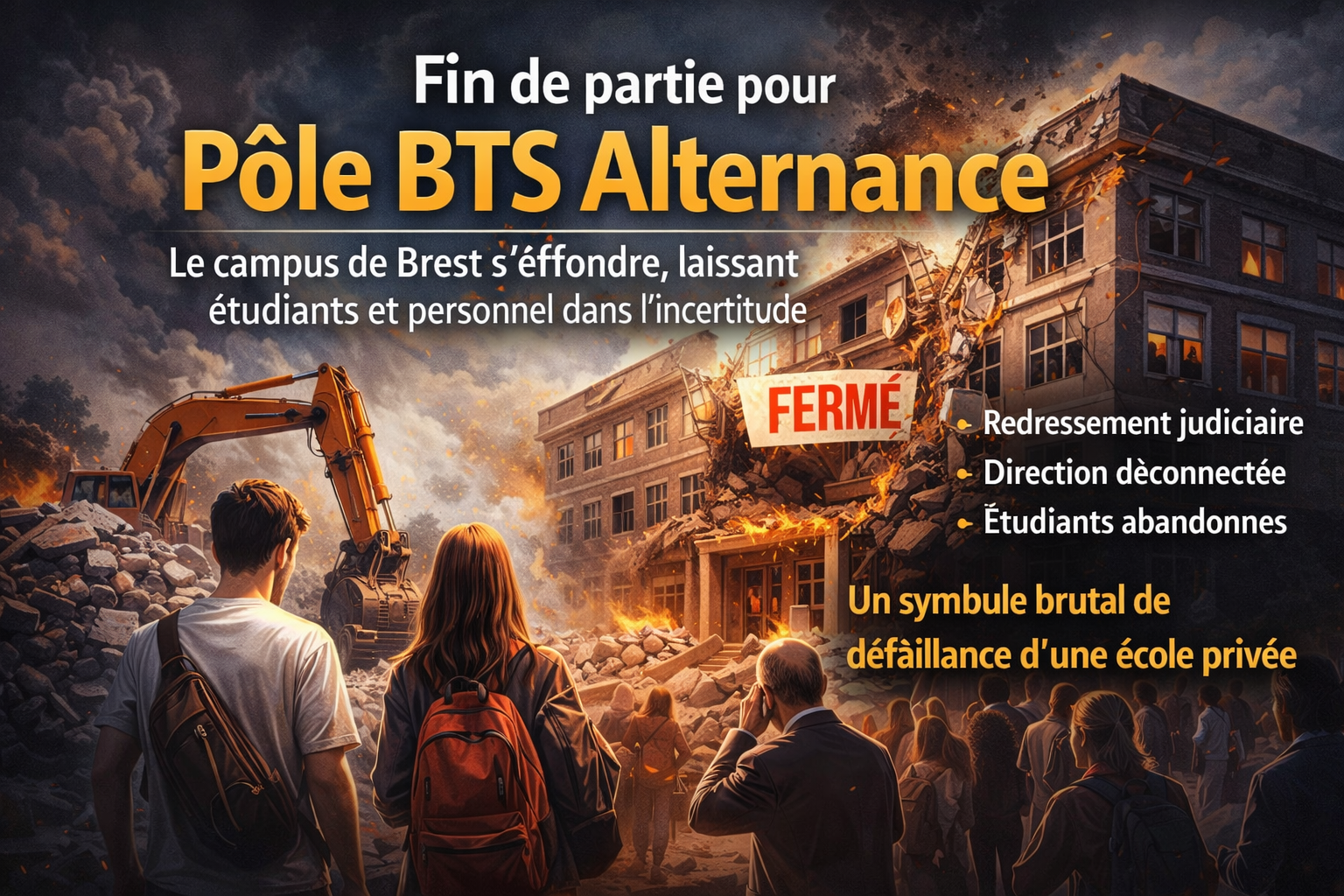 Pôle BTS Alternance  la fin d’un campus. Entre dettes, malaise interne et survie précaire, l’histoire s’arrête avant l’été.