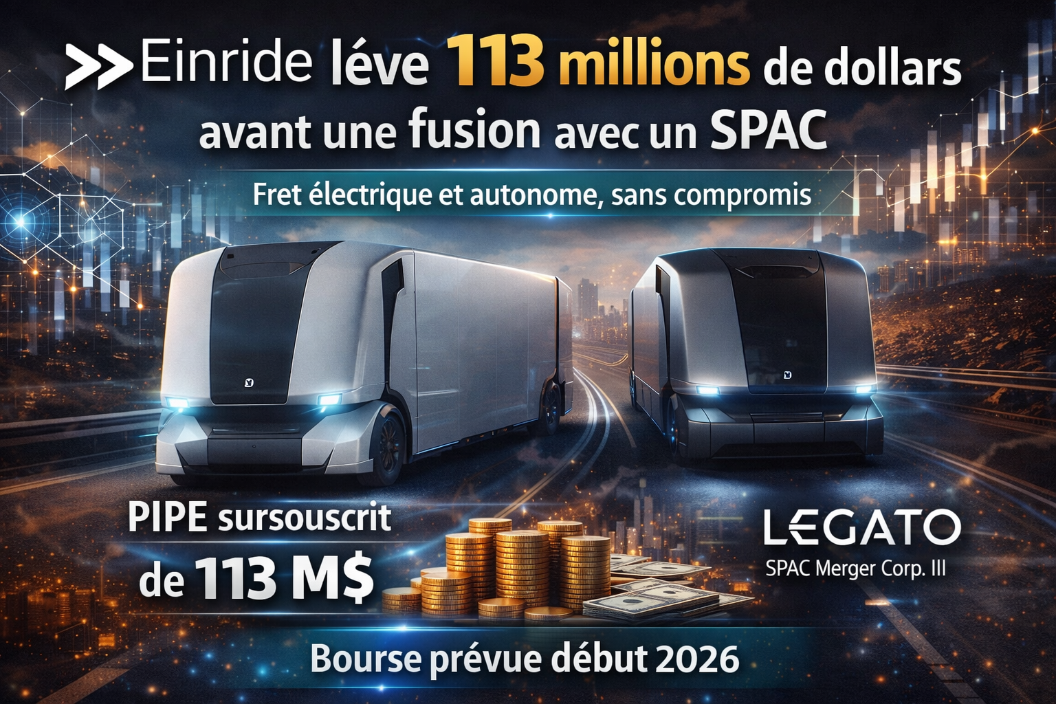 Einride : l’audace suédoise qui redéfinit le futur du fret autonome. Une levée de 113 M$ qui change la donne.