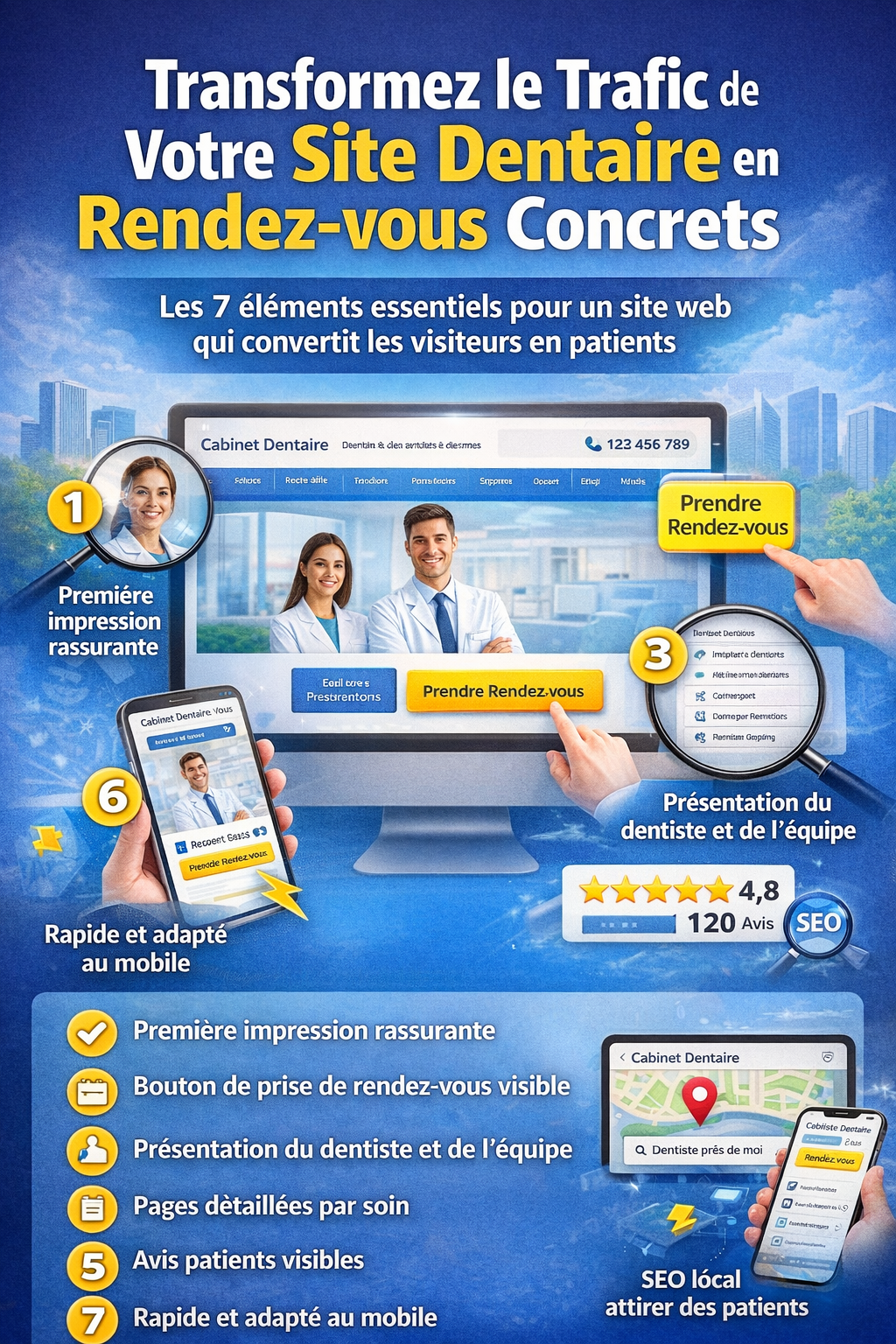 Les 7 éléments d’un site web qui transforme les visiteurs en patients