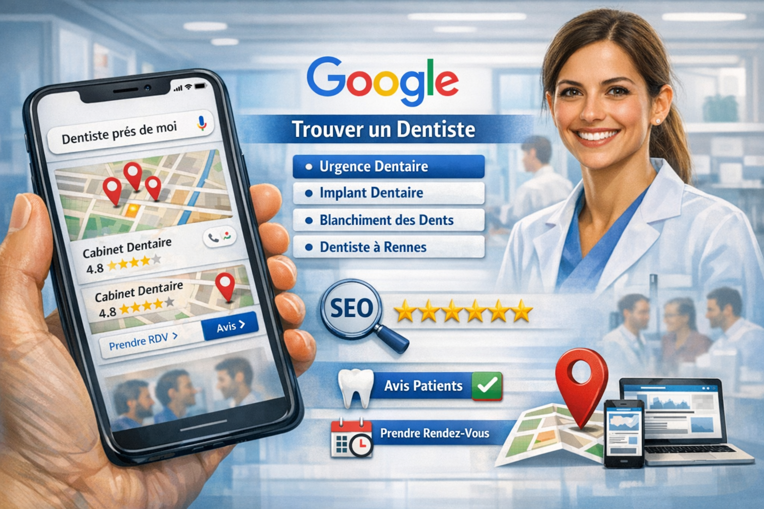 Visibilité Google  un enjeu majeur pour les cabinets dentaires