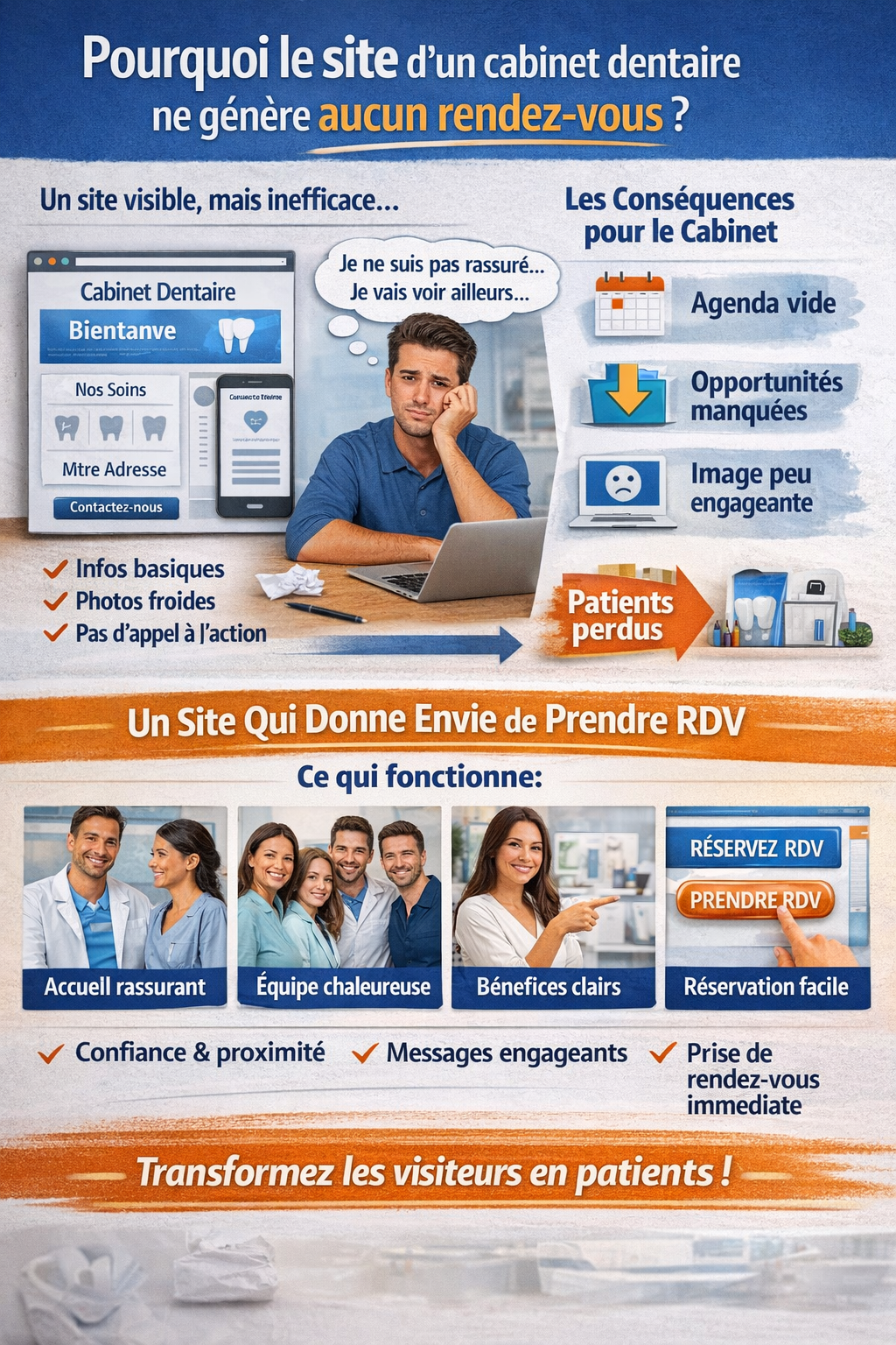 Pourquoi le site d’un cabinet dentaire ne génère aucun rendez-vous
